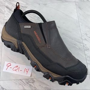 •Men's Merrell Polarand Rove Select Dry Leather Shoes Size 9 Black Slate J21139